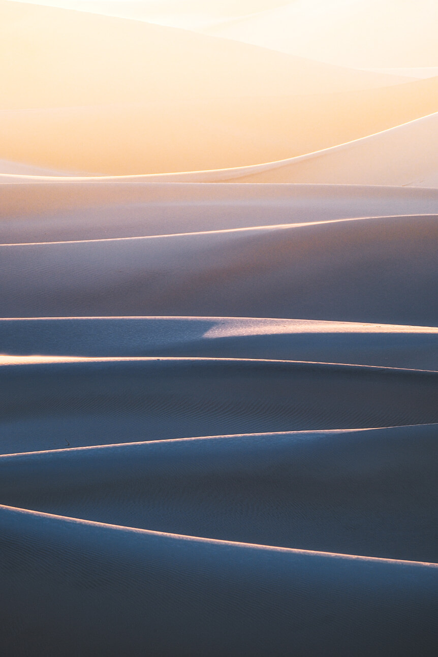 Waves of sand in the dunes