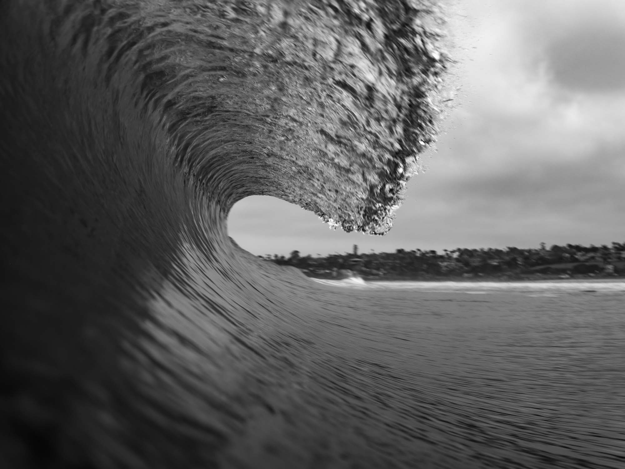 Black and white wave break