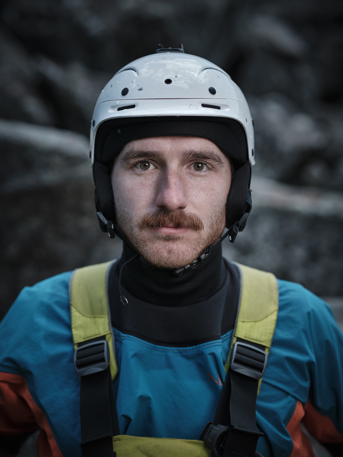 Portrait of JT Hartman after kayaking Lower Mesa Falls on the Henry's Fork River in Idaho.